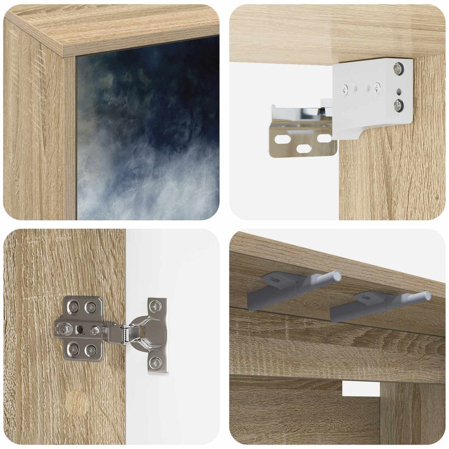 Wandgemonteerd tv-meubel RAALTE 69 x 33 x 40 cm Sonoma Eiken