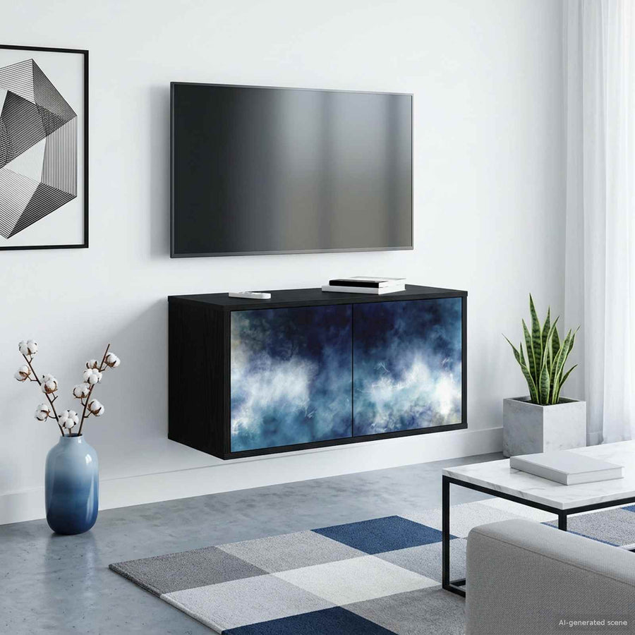 Wandgemonteerd tv-meubel RAALTE 69 x 33 x 40 cm Zwart eiken