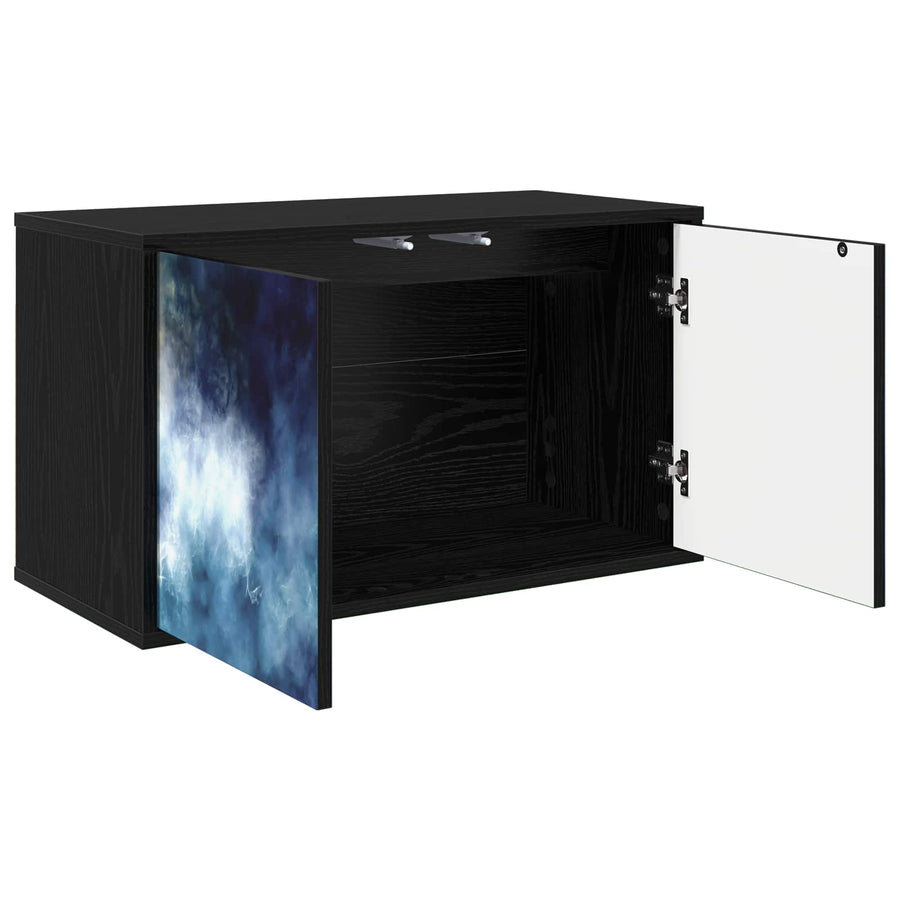 Wandgemonteerd tv-meubel RAALTE 69 x 33 x 40 cm Zwart eiken