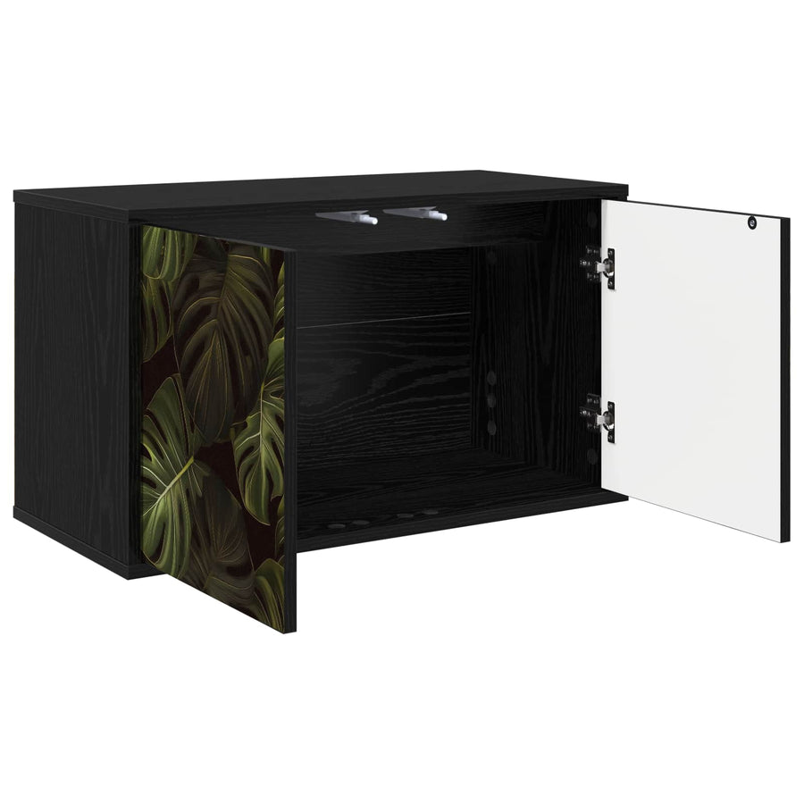 Wandgemonteerd tv-meubel ELBURG 69 x 33 x 40 cm Zwart eiken