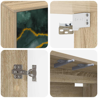 Wandgemonteerd tv-meubel WIJHE 69 x 33 x 40 cm Sonoma Eiken