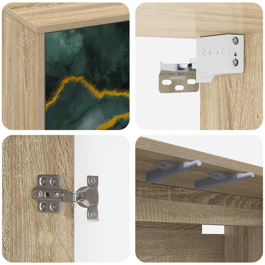 Wandgemonteerd tv-meubel WIJHE 69 x 33 x 40 cm Sonoma Eiken