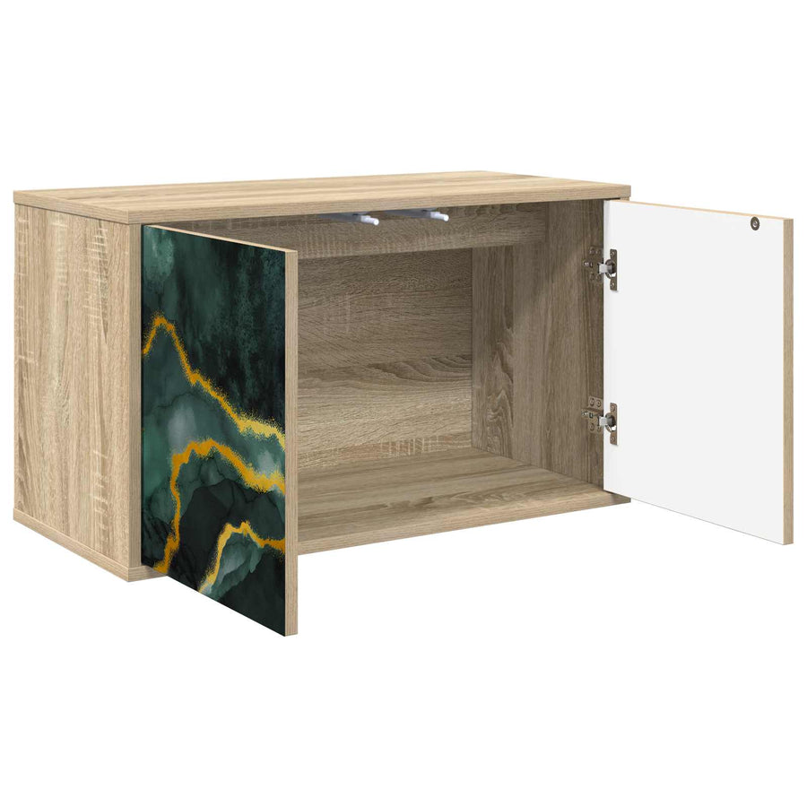Wandgemonteerd tv-meubel WIJHE 69 x 33 x 40 cm Sonoma Eiken