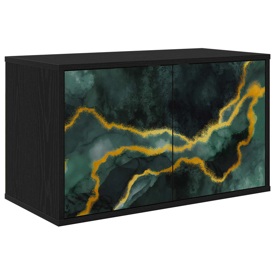 Wandgemonteerd tv-meubel WIJHE 69 x 33 x 40 cm Zwart eiken