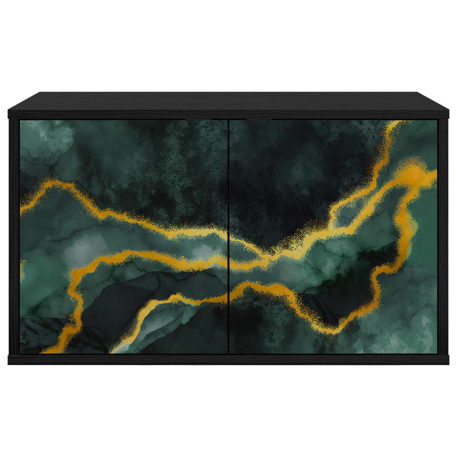 Wandgemonteerd tv-meubel WIJHE 69 x 33 x 40 cm Zwart eiken