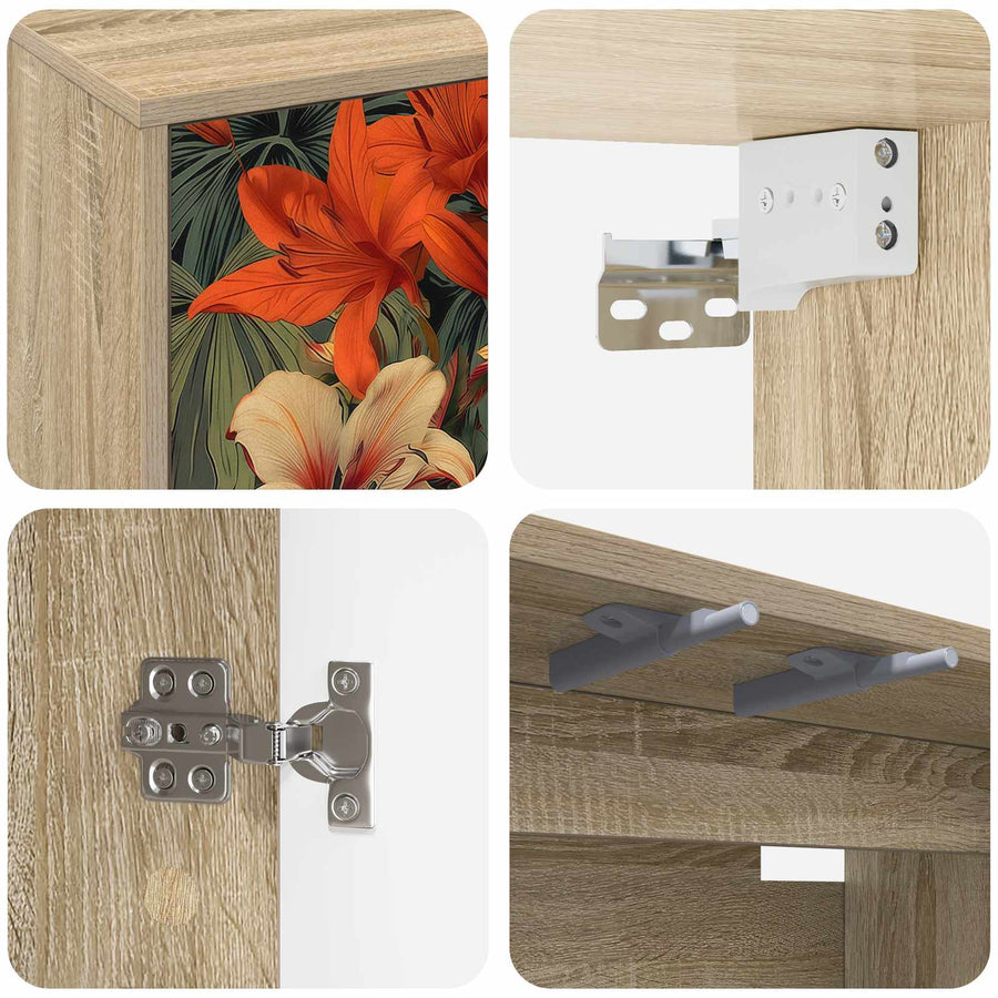 Wandgemonteerd tv-meubel GENNEP 69 x 33 x 40 cm Sonoma Eiken
