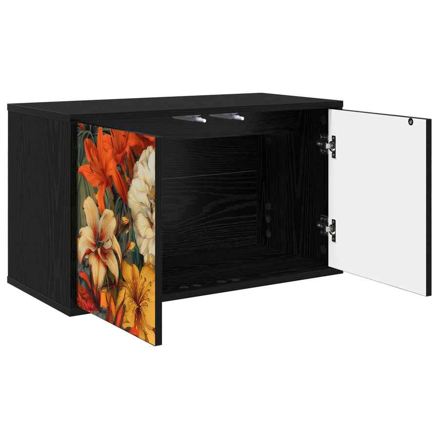 Wandgemonteerd tv-meubel GENNEP 69 x 33 x 40 cm Zwart eiken