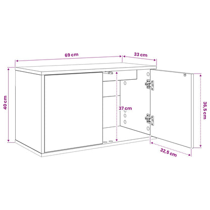 Wandgemonteerd tv-meubel BORNE 69 x 33 x 40 cm Sonoma Eiken