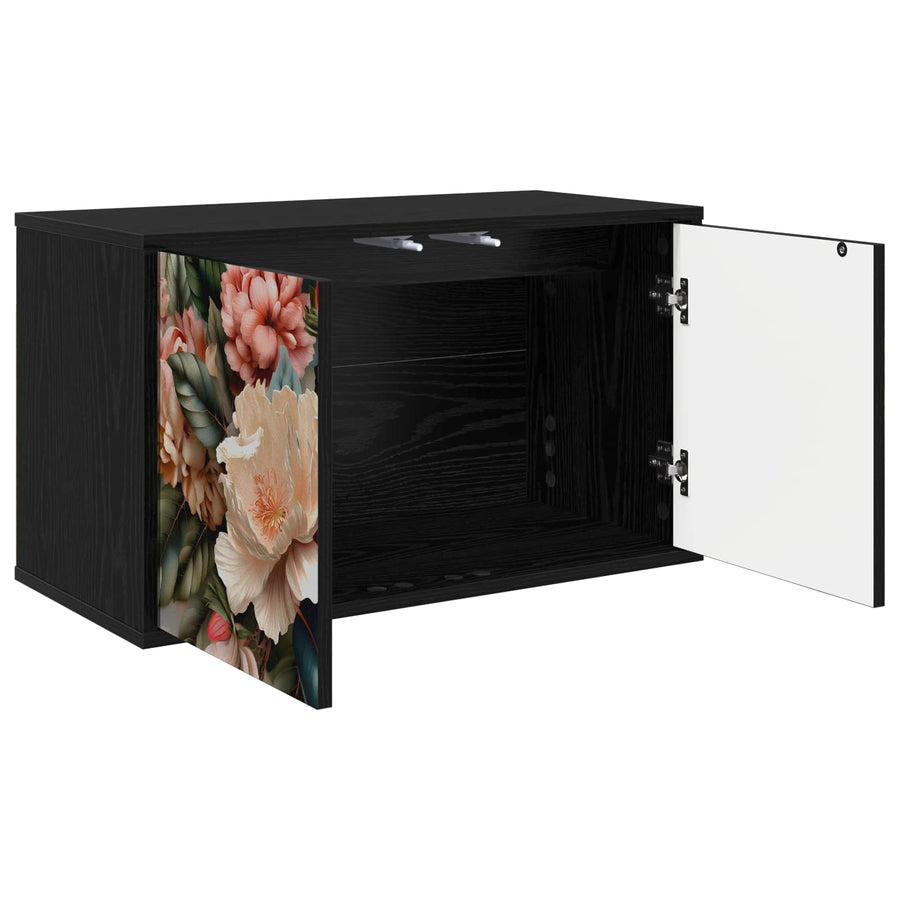 Wandgemonteerd tv-meubel BORNE 69 x 33 x 40 cm Zwart eiken