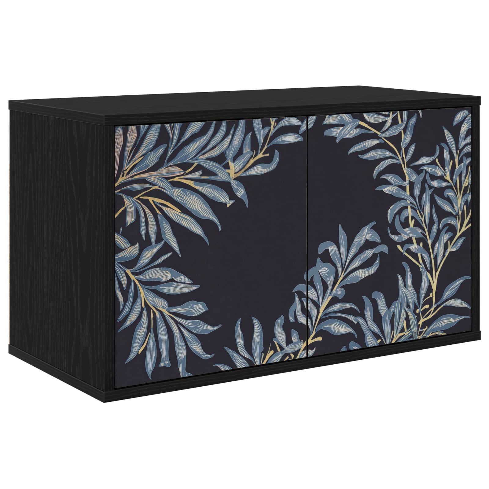 Wandgemonteerd tv-meubel DOKKUM 69 x 33 x 40 cm Zwart eiken