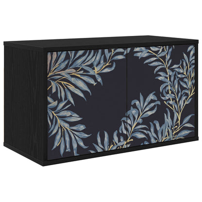Wandgemonteerd tv-meubel DOKKUM 69 x 33 x 40 cm Zwart eiken