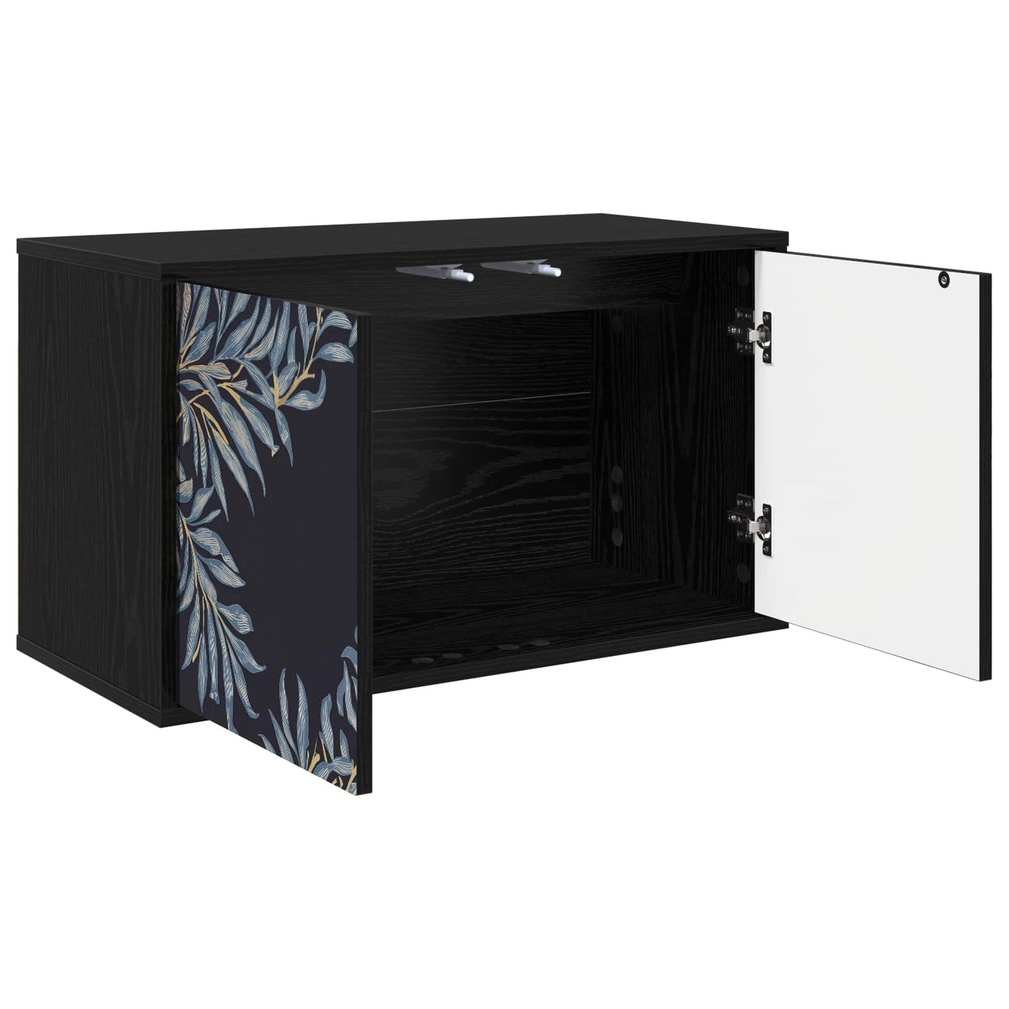 Wandgemonteerd tv-meubel DOKKUM 69 x 33 x 40 cm Zwart eiken