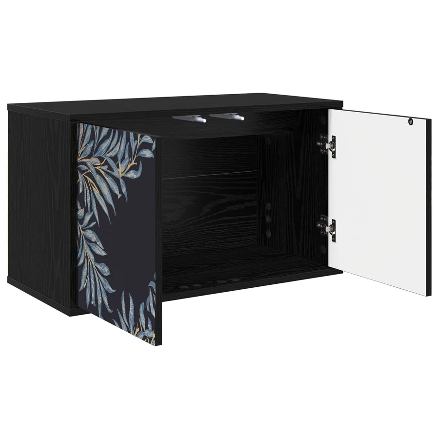 Wandgemonteerd tv-meubel DOKKUM 69 x 33 x 40 cm Zwart eiken