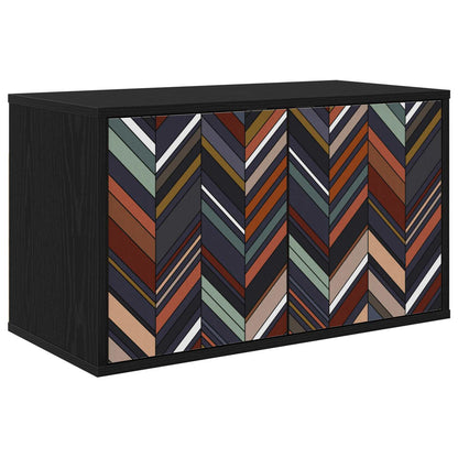 Wandgemonteerd tv-meubel OMMEN 69 x 33 x 40 cm Zwart eiken
