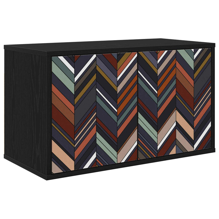 Wandgemonteerd tv-meubel OMMEN 69 x 33 x 40 cm Zwart eiken