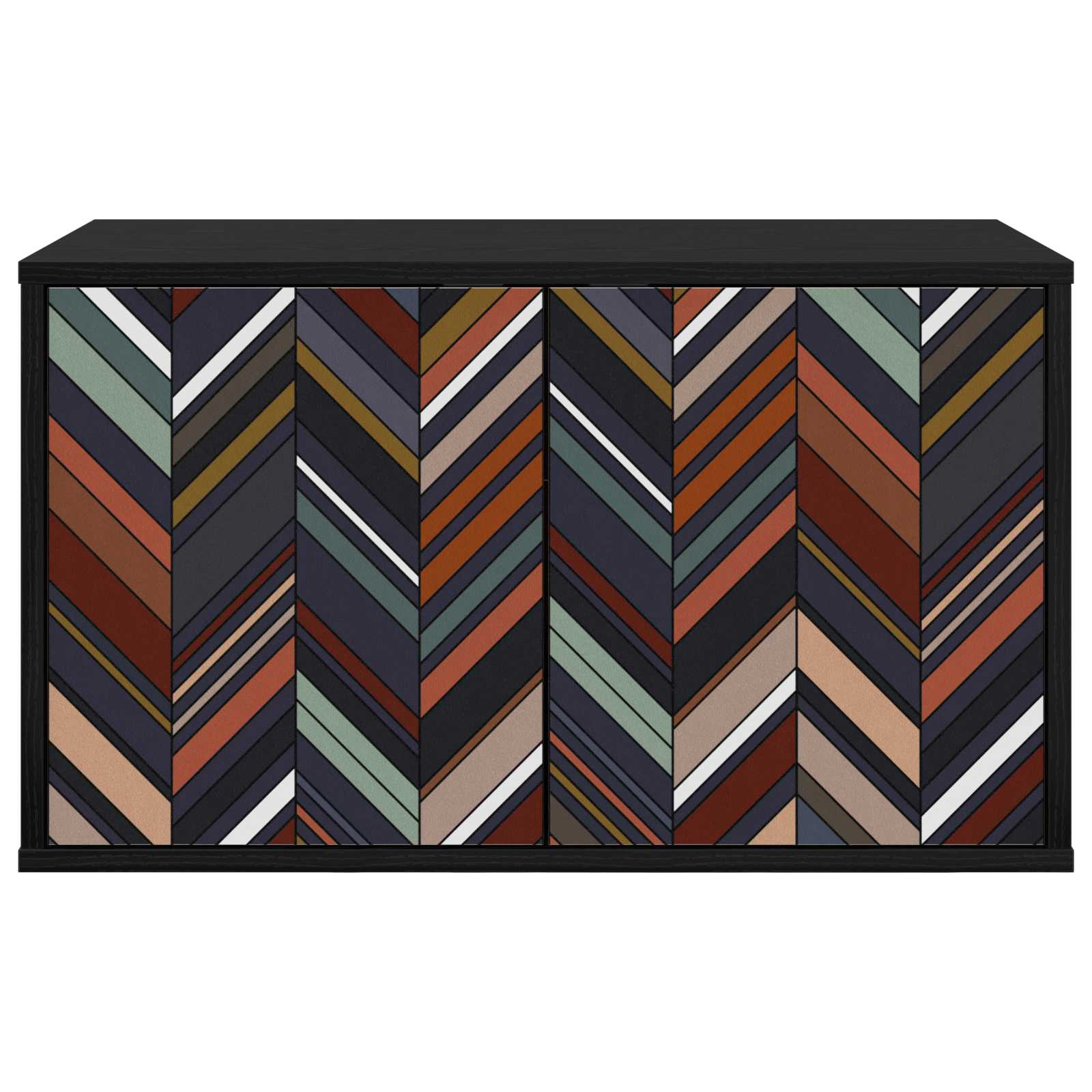 Wandgemonteerd tv-meubel OMMEN 69 x 33 x 40 cm Zwart eiken