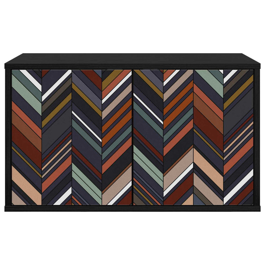 Wandgemonteerd tv-meubel OMMEN 69 x 33 x 40 cm Zwart eiken