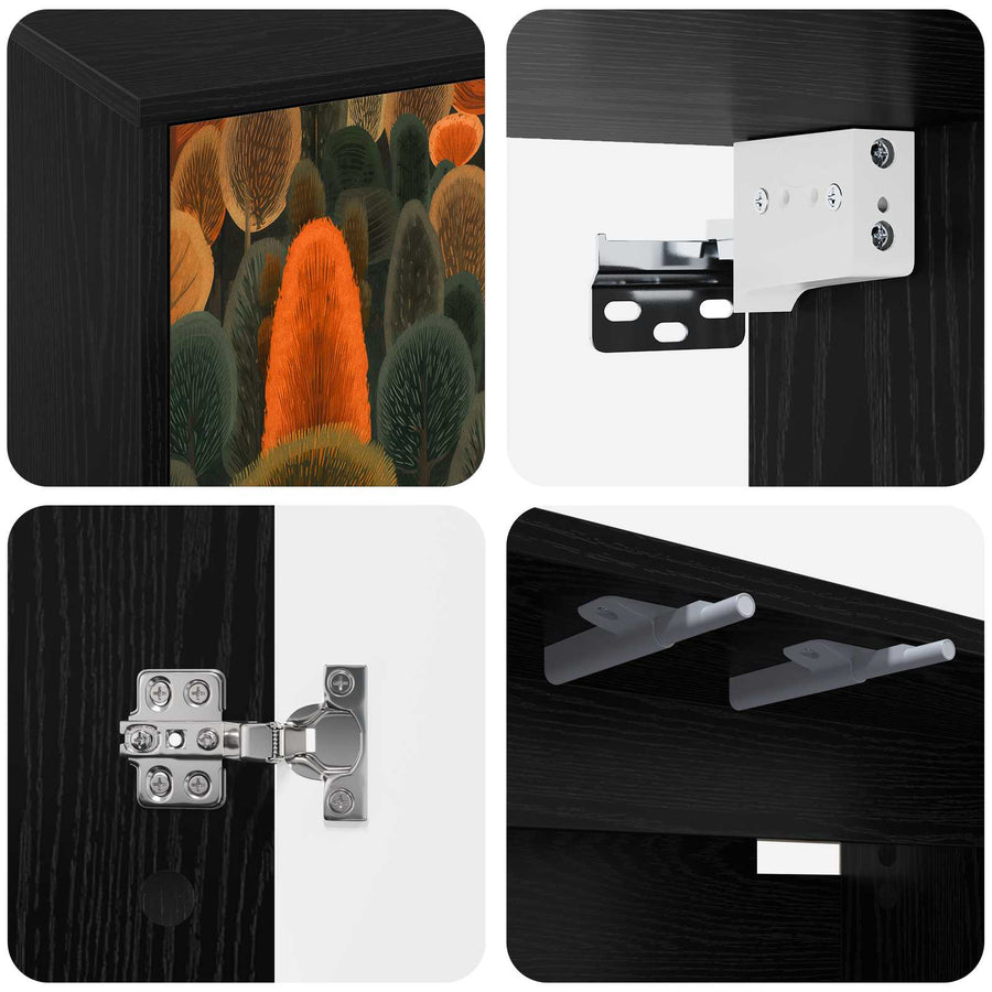 Wandgemonteerd tv-meubel ZAANDAM 69 x 33 x 40 cm Zwart eiken