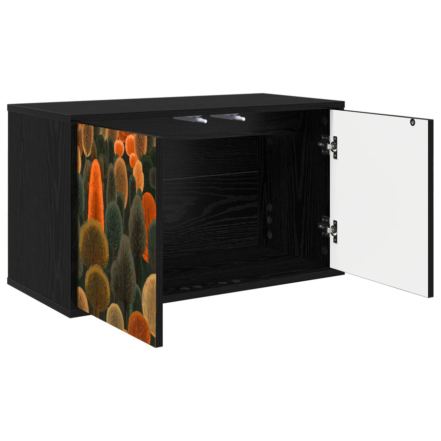 Wandgemonteerd tv-meubel ZAANDAM 69 x 33 x 40 cm Zwart eiken