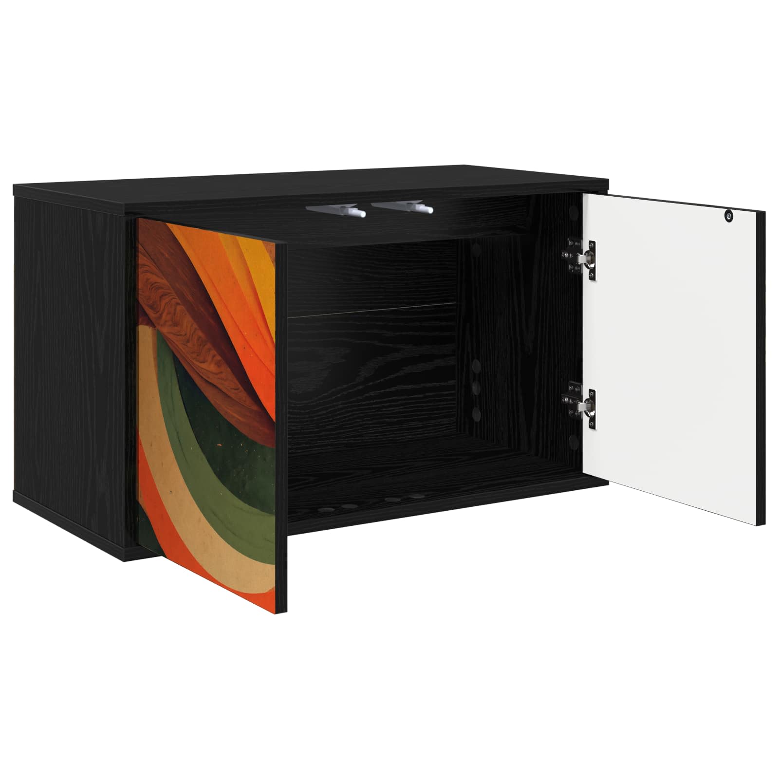 Wandgemonteerd tv-meubel BONN 69 x 33 x 40 cm Zwart eiken