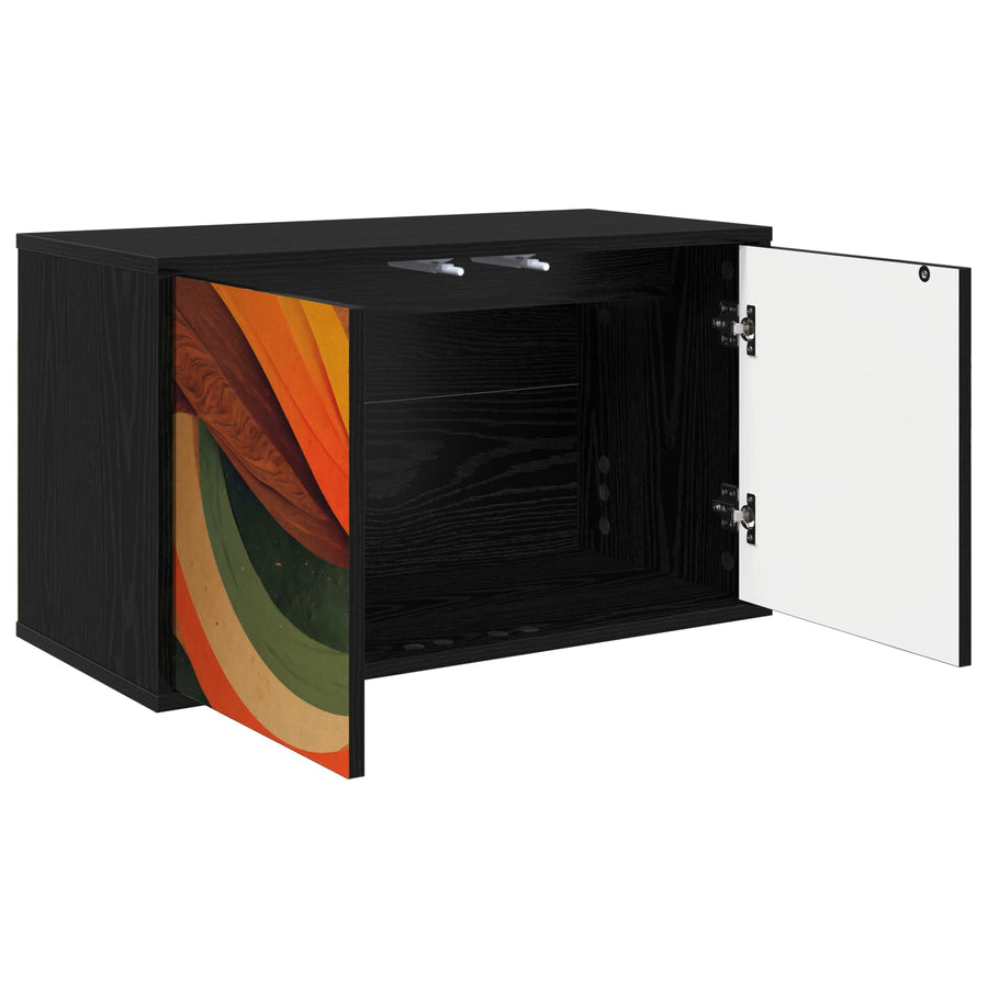 Wandgemonteerd tv-meubel BONN 69 x 33 x 40 cm Zwart eiken