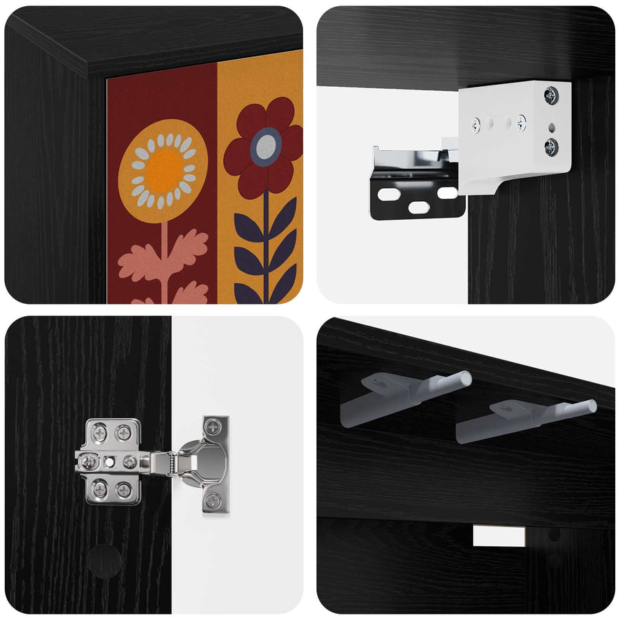 Wandgemonteerd tv-meubel ESSEN 69 x 33 x 40 cm Zwart eiken