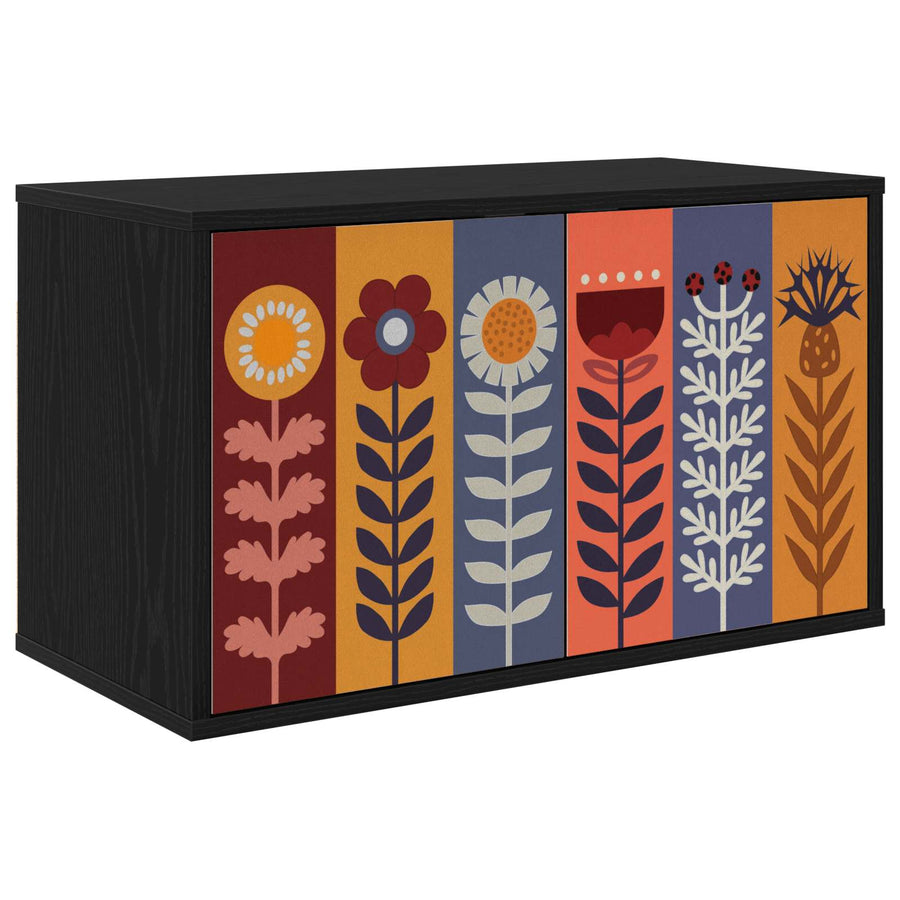 Wandgemonteerd tv-meubel ESSEN 69 x 33 x 40 cm Zwart eiken