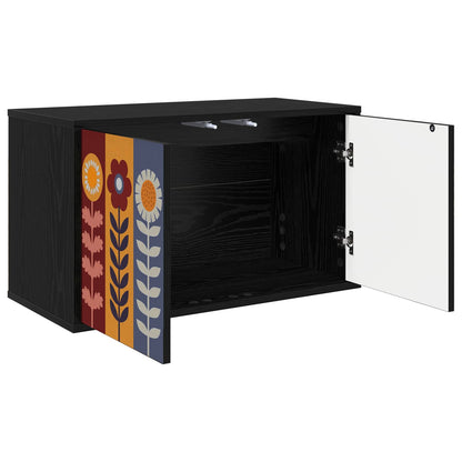 Wandgemonteerd tv-meubel ESSEN 69 x 33 x 40 cm Zwart eiken