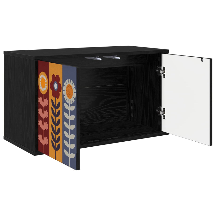 Wandgemonteerd tv-meubel ESSEN 69 x 33 x 40 cm Zwart eiken