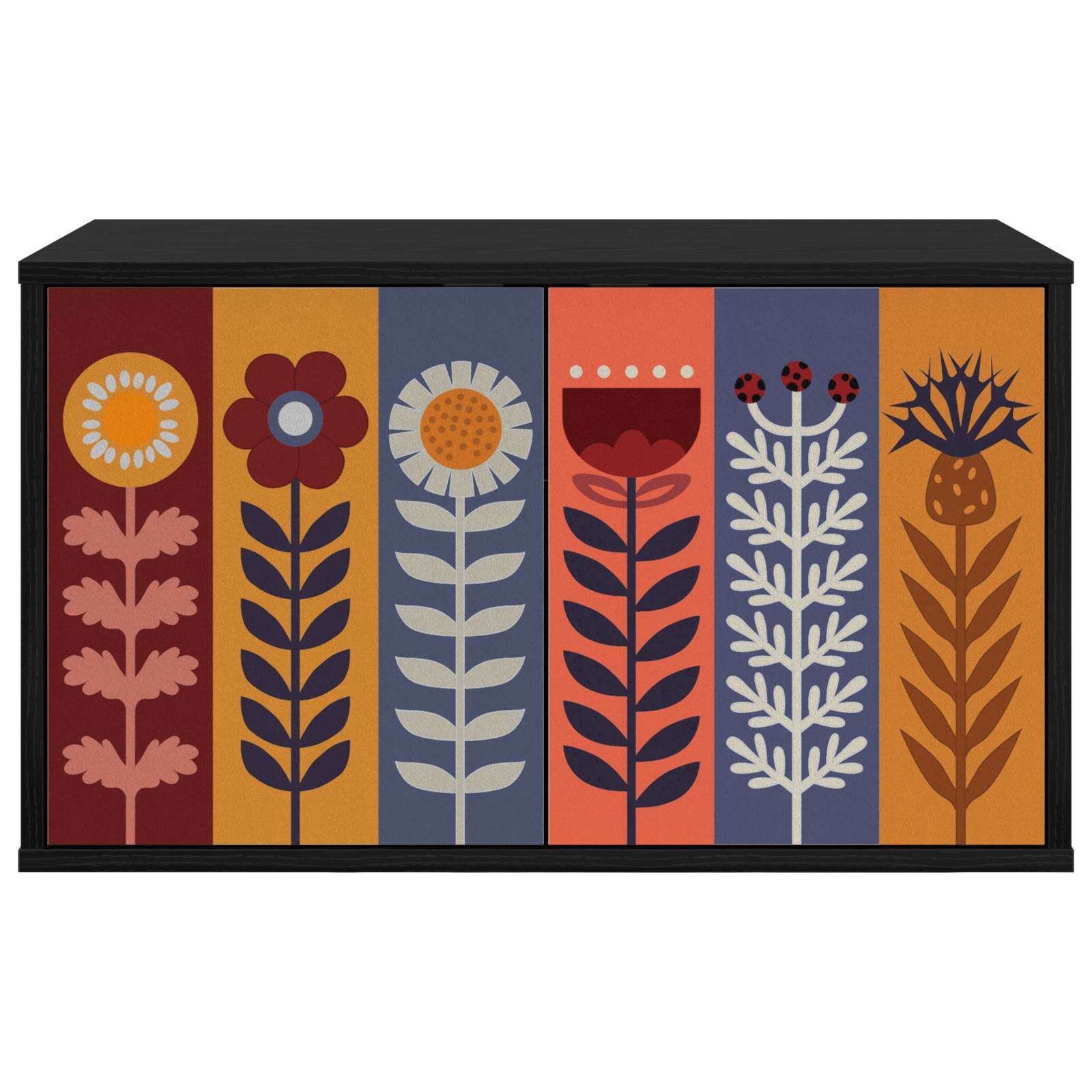 Wandgemonteerd tv-meubel ESSEN 69 x 33 x 40 cm Zwart eiken