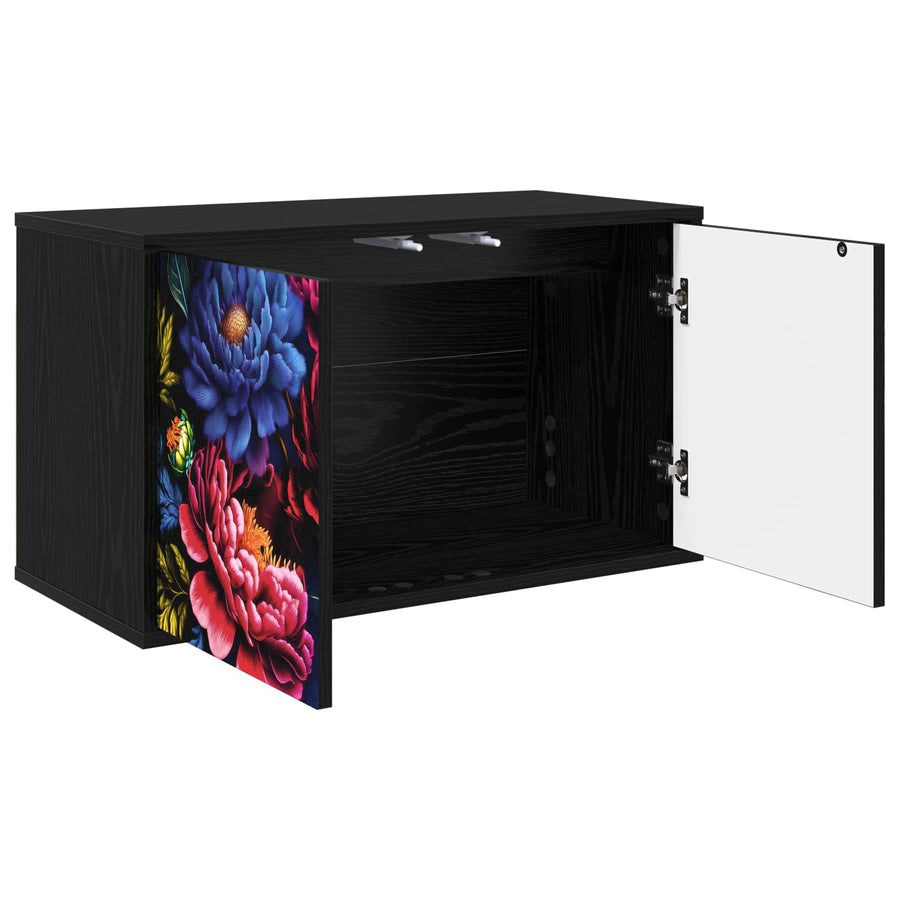 Wandgemonteerd tv-meubel KIEL 69 x 33 x 40 cm Zwart eiken