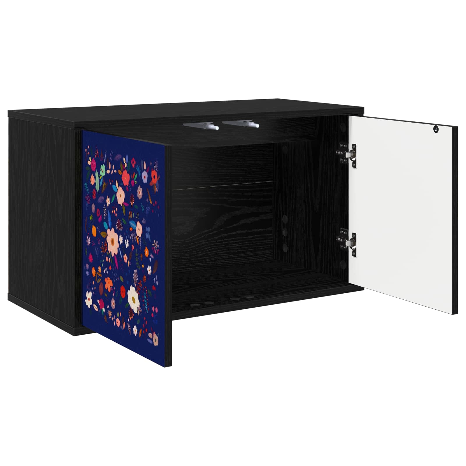 Wandgemonteerd tv-meubel MAINZ 69 x 33 x 40 cm Zwart eiken
