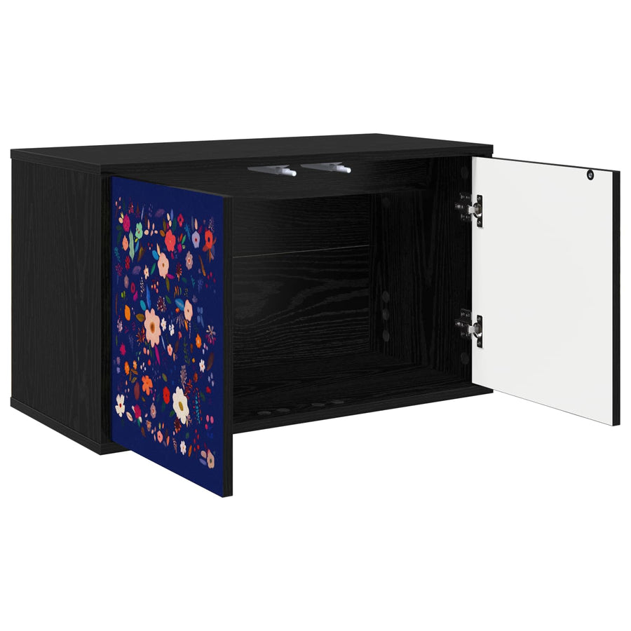 Wandgemonteerd tv-meubel MAINZ 69 x 33 x 40 cm Zwart eiken