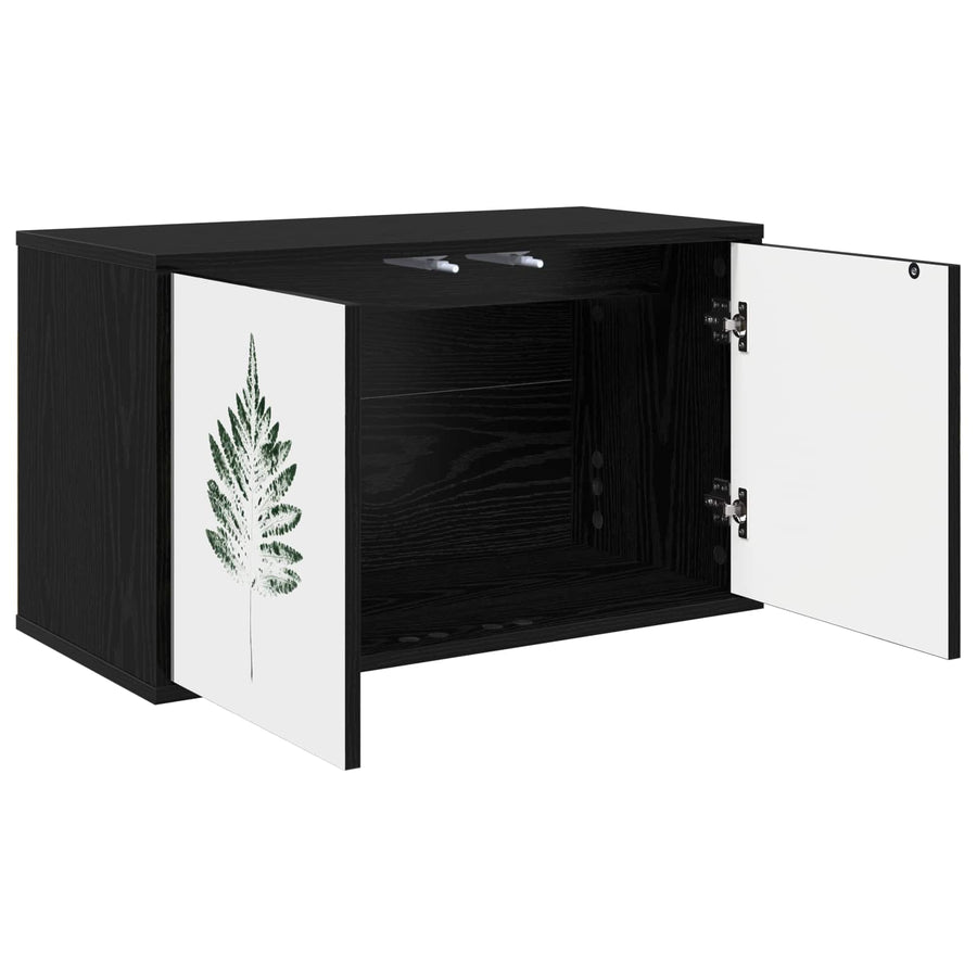 Wandgemonteerd tv-meubel HANAU 69 x 33 x 40 cm Zwart eiken