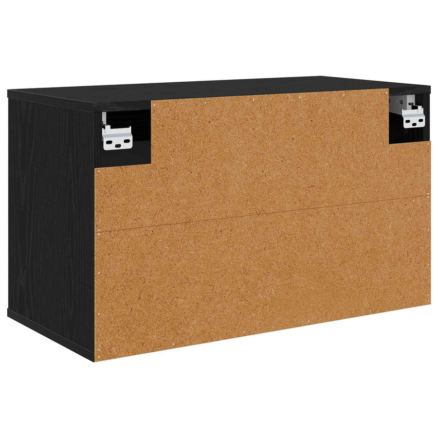 Wandgemonteerd tv-meubel HANAU 69 x 33 x 40 cm Zwart eiken