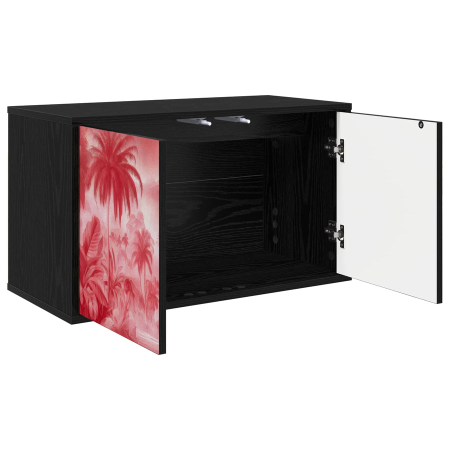 Wandgemonteerd tv-meubel AACHEN 69 x 33 x 40 cm Zwart eiken