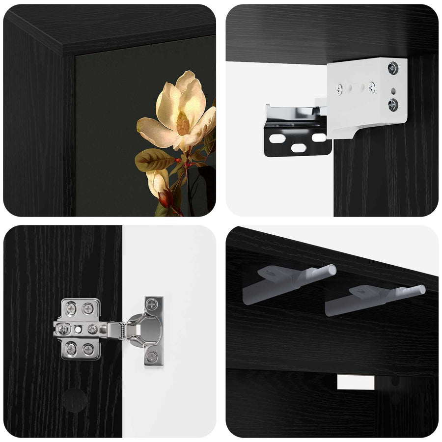 Wandgemonteerd tv-meubel BREMEN 69 x 33 x 40 cm Zwart eiken