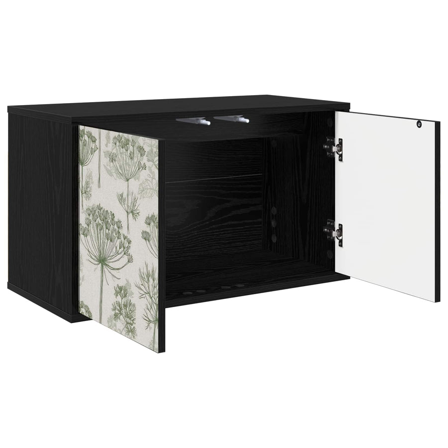 Wandgemonteerd tv-meubel GOTHA 69 x 33 x 40 cm Zwart eiken