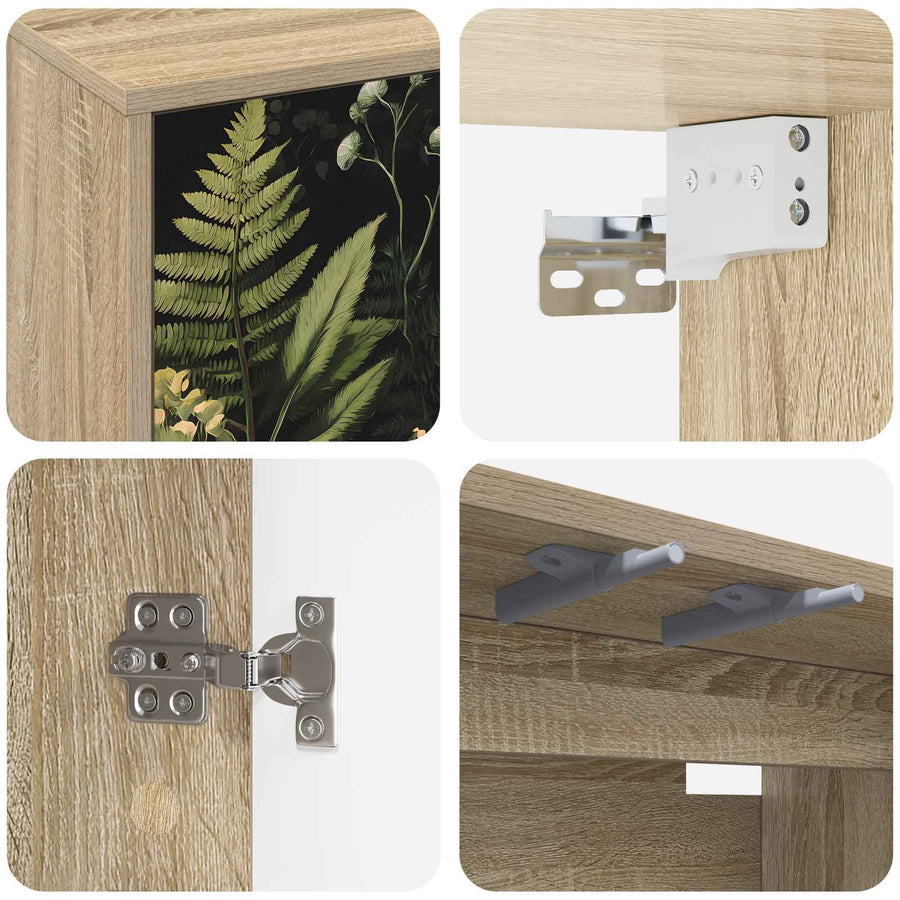 Wandgemonteerd tv-meubel RHENEN 102 x 33 x 40 cm Sonoma Eiken