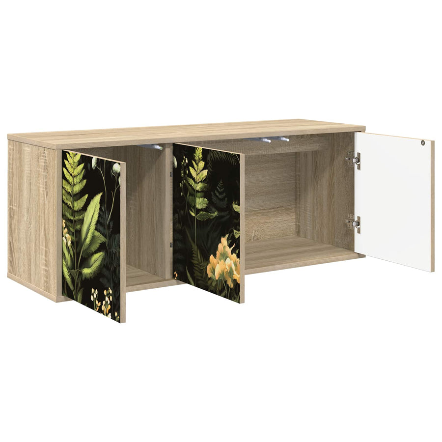 Wandgemonteerd tv-meubel RHENEN 102 x 33 x 40 cm Sonoma Eiken