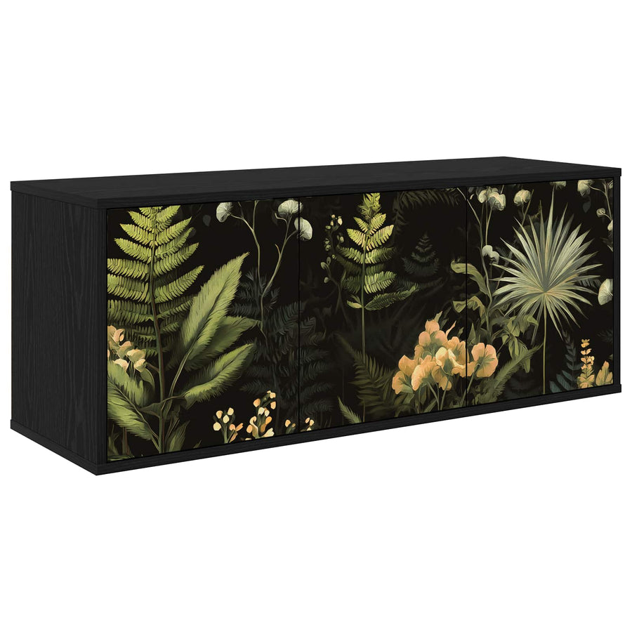 Wandgemonteerd tv-meubel RHENEN 102 x 33 x 40 cm Zwart eiken