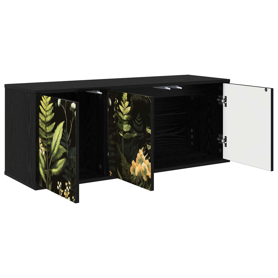 Wandgemonteerd tv-meubel RHENEN 102 x 33 x 40 cm Zwart eiken