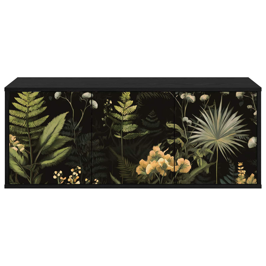 Wandgemonteerd tv-meubel RHENEN 102 x 33 x 40 cm Zwart eiken