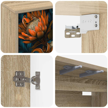 Wandgemonteerd tv-meubel LOCHEM 102 x 33 x 40 cm Sonoma Eiken