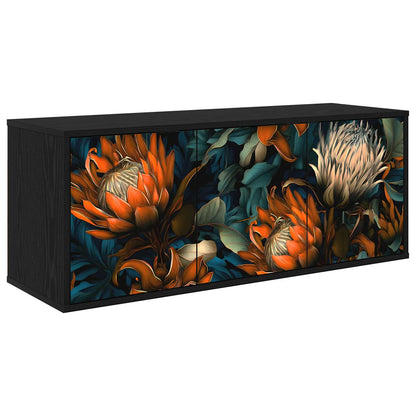 Wandgemonteerd tv-meubel LOCHEM 102 x 33 x 40 cm Zwart eiken