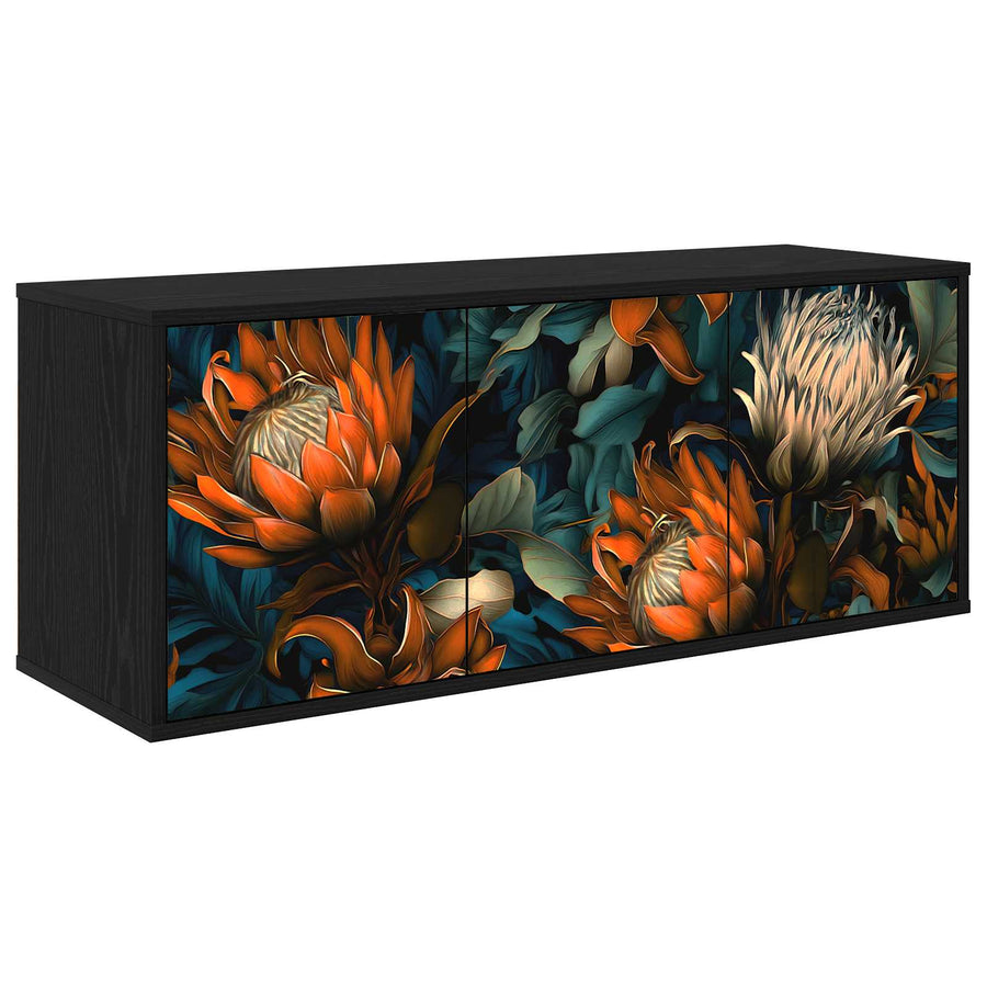 Wandgemonteerd tv-meubel LOCHEM 102 x 33 x 40 cm Zwart eiken