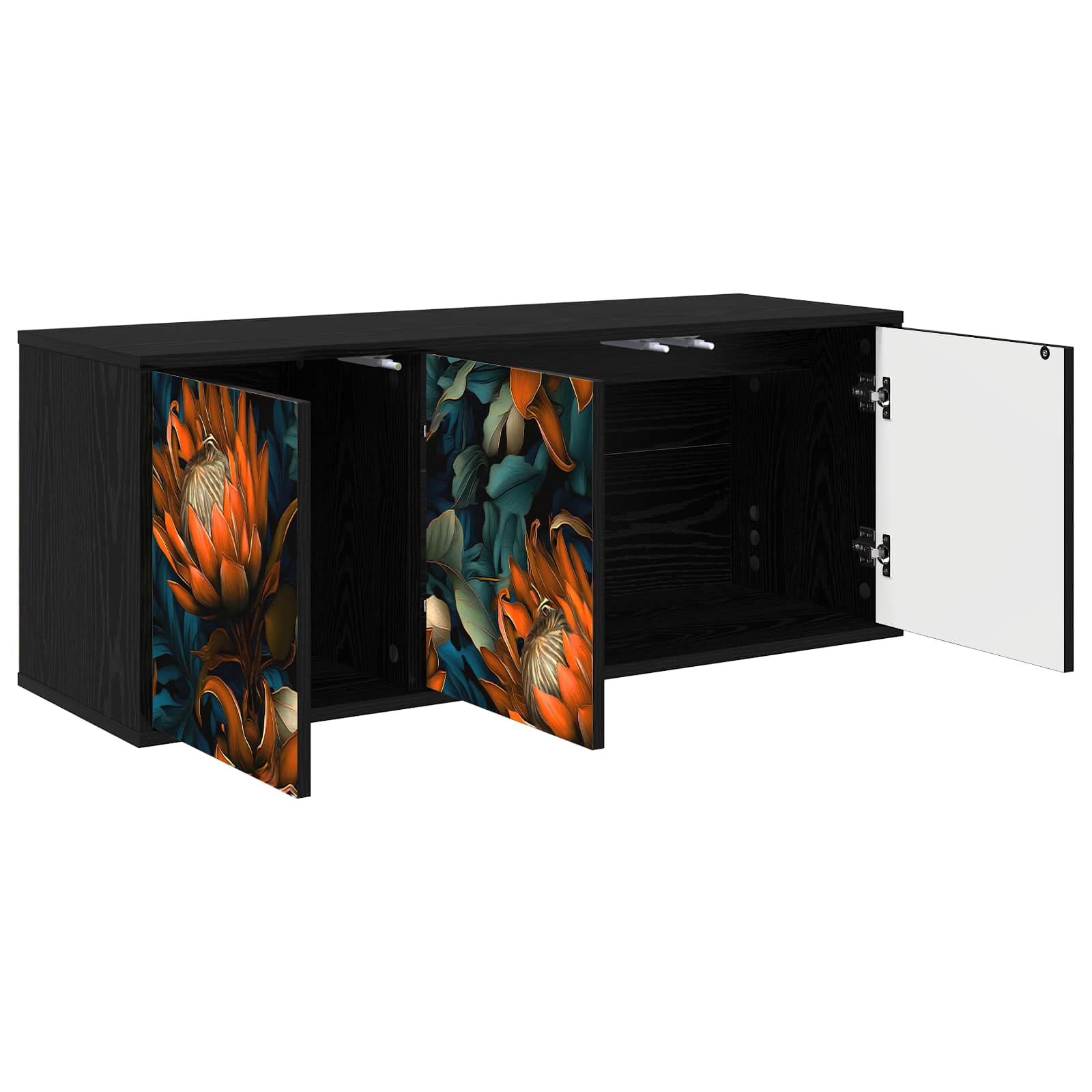 Wandgemonteerd tv-meubel LOCHEM 102 x 33 x 40 cm Zwart eiken