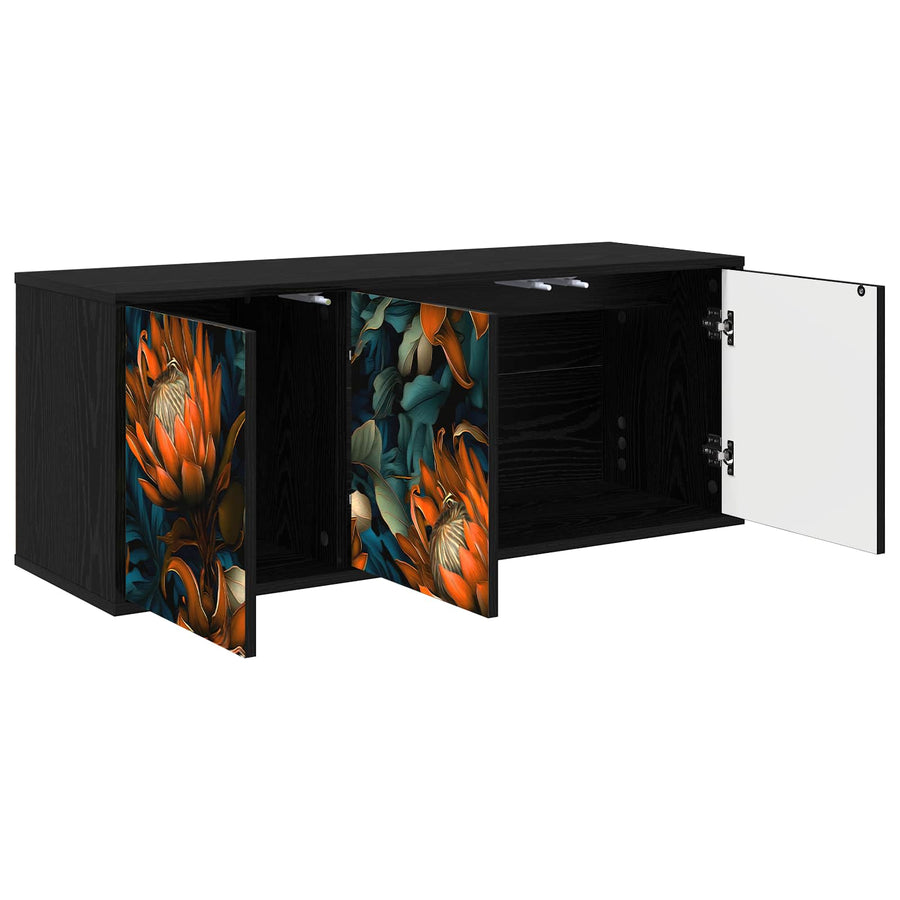 Wandgemonteerd tv-meubel LOCHEM 102 x 33 x 40 cm Zwart eiken