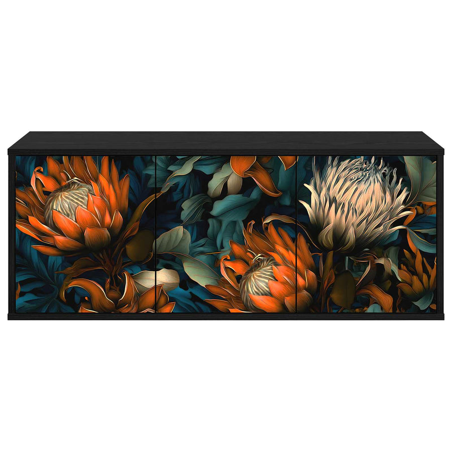 Wandgemonteerd tv-meubel LOCHEM 102 x 33 x 40 cm Zwart eiken