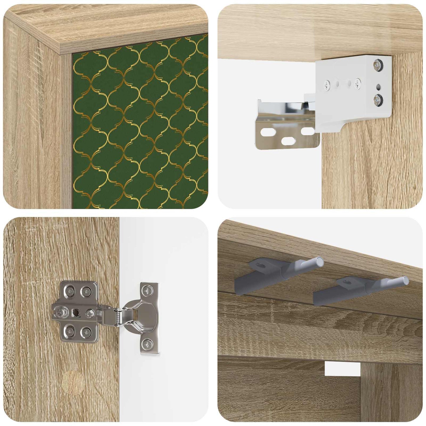 Wandgemonteerd tv-meubel GELEEN 102 x 33 x 40 cm Sonoma Eiken